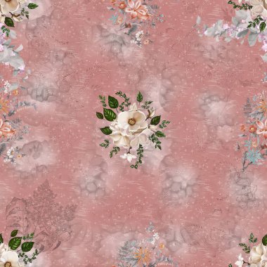 Pakistan Dijital HD Her Yerde Dijital Kurtis Tasarımı İçin Çiçek Deseni Tasarımı