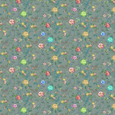 Pakistan Dijital HD Her Yerde Dijital Kurtis Tasarımı İçin Çiçek Deseni Tasarımı