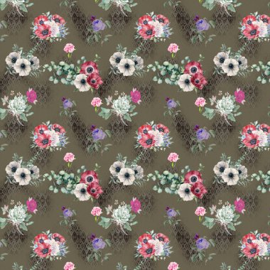 Pakistan Dijital HD Her Yerde Dijital Kurtis Tasarımı İçin Çiçek Deseni Tasarımı