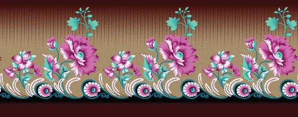 Digital textile flower and leaves beautiful with new style