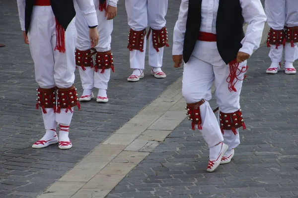 Ballo Tradizionale Basco Una Festa Popolare — Foto Stock