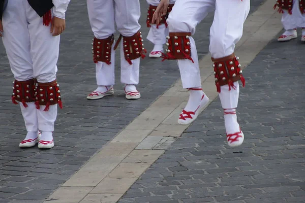 Baskisk Traditionell Dans Folkfest — Stockfoto