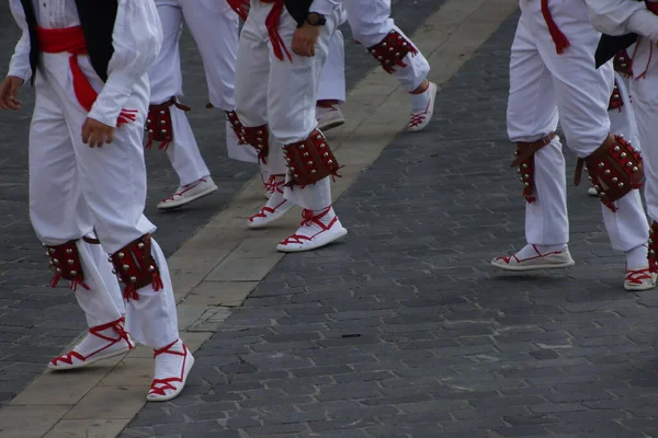 Dança Tradicional Basca Festival Popular — Fotografia de Stock