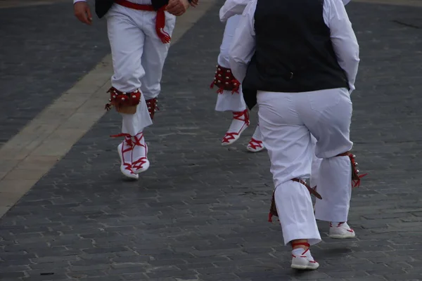 Βασκικός Παραδοσιακός Χορός Λαϊκό Φεστιβάλ — Φωτογραφία Αρχείου