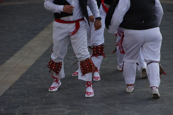 Dança Tradicional Basca Festival Popular — Fotografia de Stock