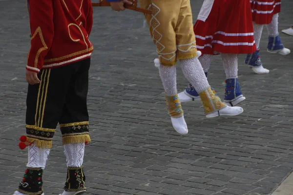 Ballo Tradizionale Basco Una Festa Popolare — Foto Stock