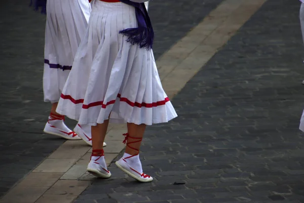 Sokakta Bask Dansı Festivali — Stok fotoğraf