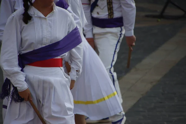 Βασκικό Φεστιβάλ Χορού Στο Δρόμο — Φωτογραφία Αρχείου
