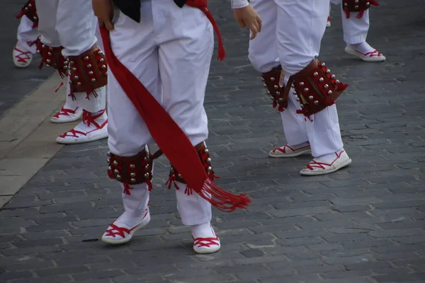 Baskisches Tanzfest Auf Der Straße — Stockfoto