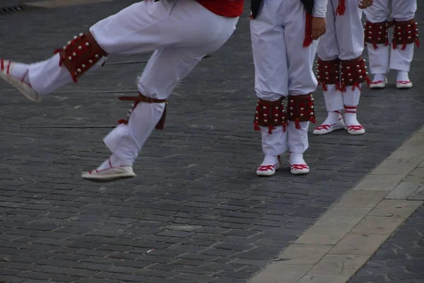 Baskická Taneční Výstava Ulici — Stock fotografie