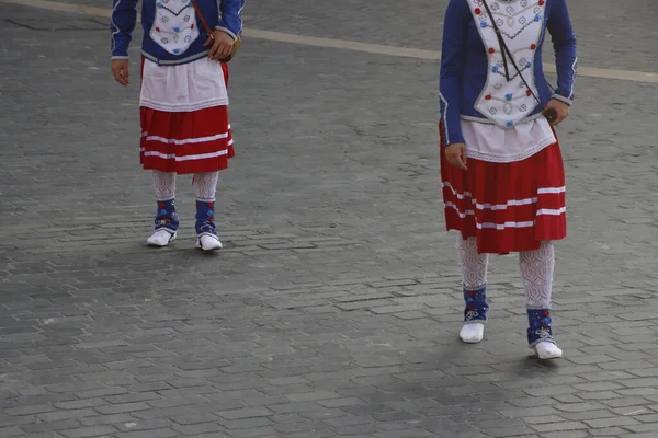 Danse Folklorique Basque Dans Rue — Photo