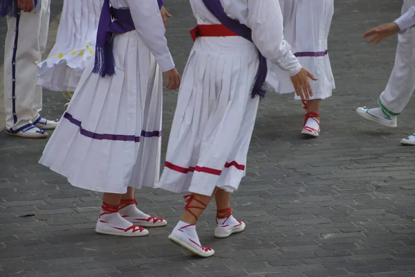 Baskický Lidový Tanečník Ulici — Stock fotografie