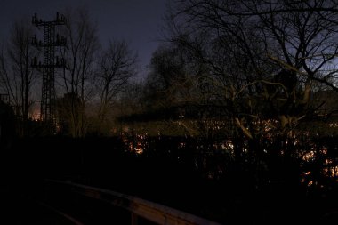 Akşamları şehir parkı