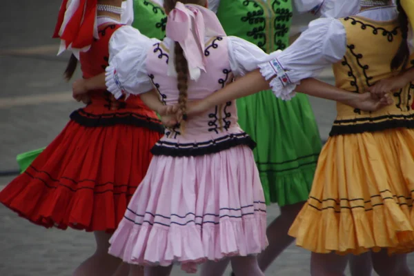Bailarines Folclóricos Eslovacos Festival Callejero —  Fotos de Stock