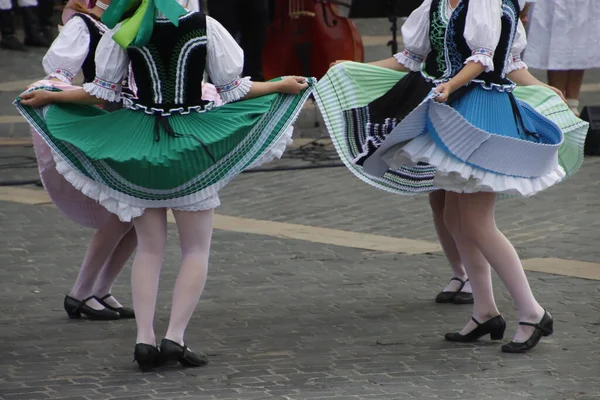 Slowakische Volkstänzer Beim Straßenfest — Stockfoto