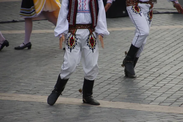 Szlovák Néptáncosok Egy Utcai Fesztiválon — Stock Fotó