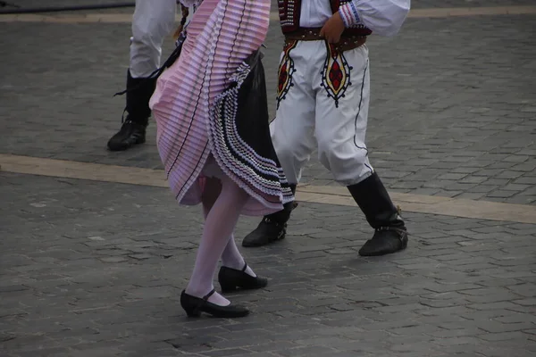 Словацькі Народні Танцюристи Вуличному Фестивалі — стокове фото