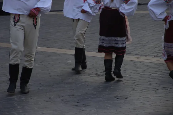 Słowaccy Tancerze Ludowi Festiwalu Ulicznym — Zdjęcie stockowe