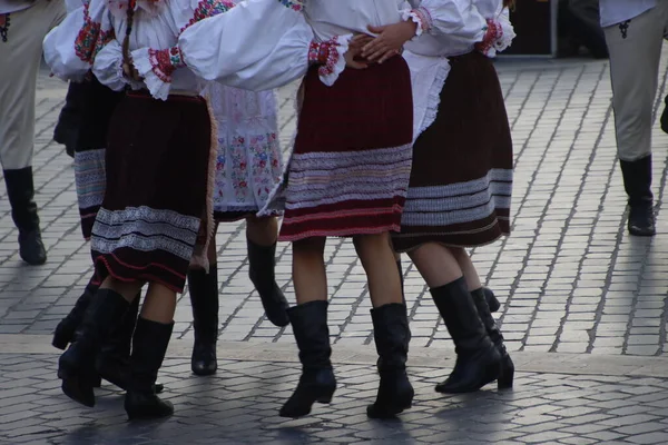 Slovak Folk Dancers Street Festival — Stock Photo, Image
