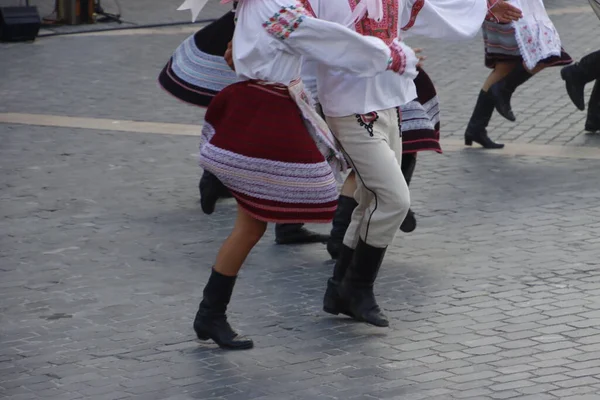 Σλοβάκοι Λαϊκοί Χορευτές Φεστιβάλ Δρόμου — Φωτογραφία Αρχείου