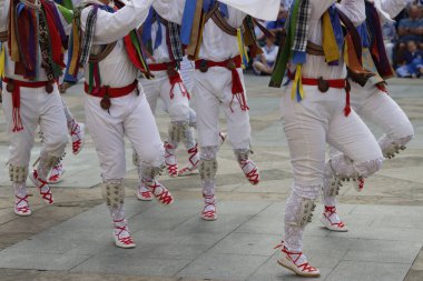 Basque folk dancer in an outdoor festival