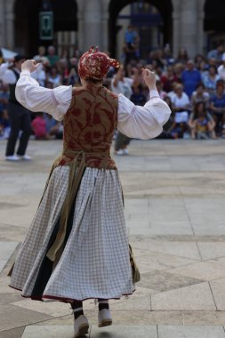 Basque folk dancer in an outdoor festival