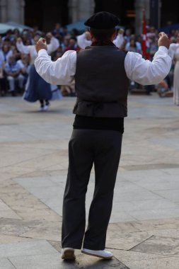 Basque folk dancer in an outdoor festival