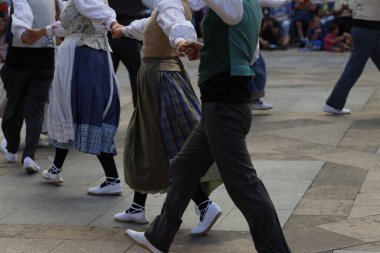 Basque folk dancer in an outdoor festival