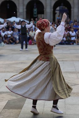 Basque folk dancer in an outdoor festival