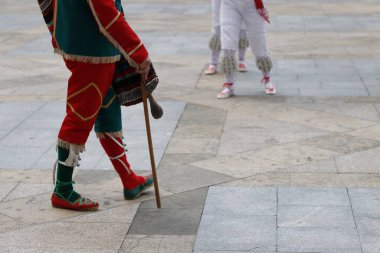 Basque folk dancer in an outdoor festival