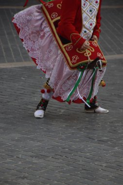 Basque folk dance in the street