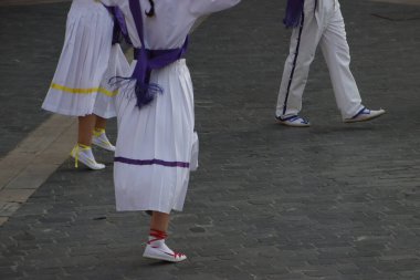 Basque folk dance in the street