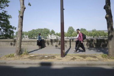 City life in a spring day