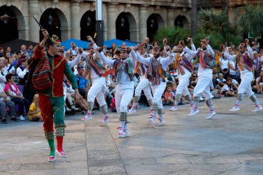 Basque folk dancer in an outdoor spectacle