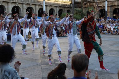 Basque folk dancer in an outdoor spectacle
