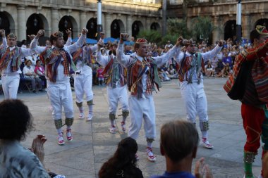 Basque folk dancer in an outdoor spectacle