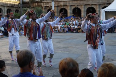 Basque folk dancer in an outdoor spectacle