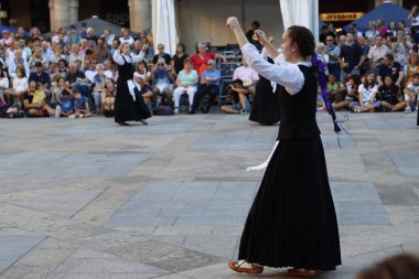 Basque folk dancer in an outdoor spectacle