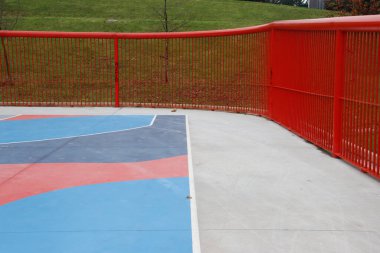 Basketball court in the city clipart