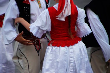 Slovak folk dancers during a spectacle