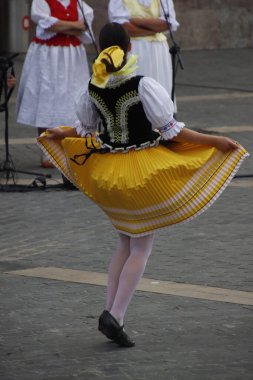 Slovak folk dancers during a spectacle