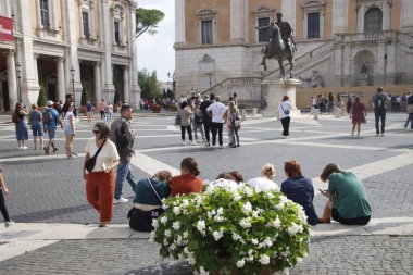 People in the historic centre of Rome, Italy