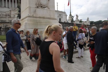 People in the historic centre of Rome, Italy