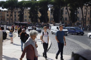 People in the historic centre of Rome, Italy