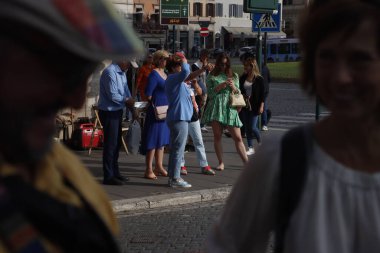 People in the historic centre of Rome, Italy