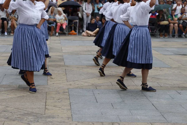 stock image Basque folk dance festival in the street