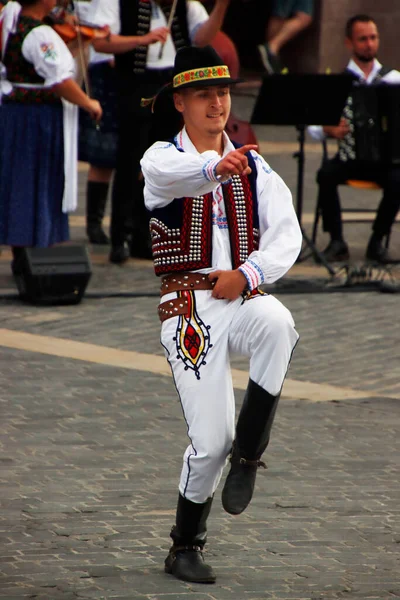 Словацький Народний Танець Відкритому Фестивалі — стокове фото
