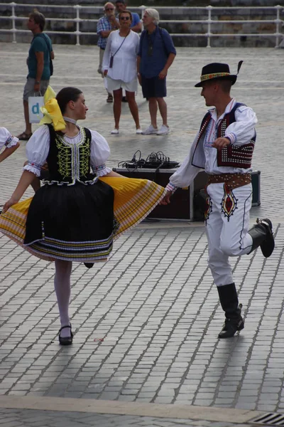 Slovenský Lidový Tanec Venkovním Festivalu — Stock fotografie