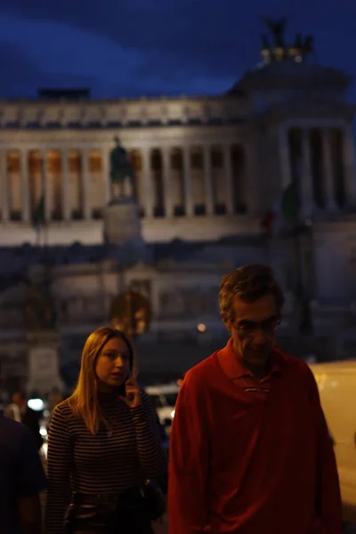 Mensen Het Centrum Van Rome — Stockfoto