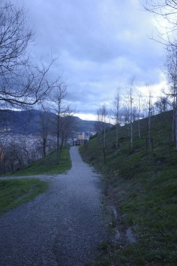 Akşamları şehir parkı